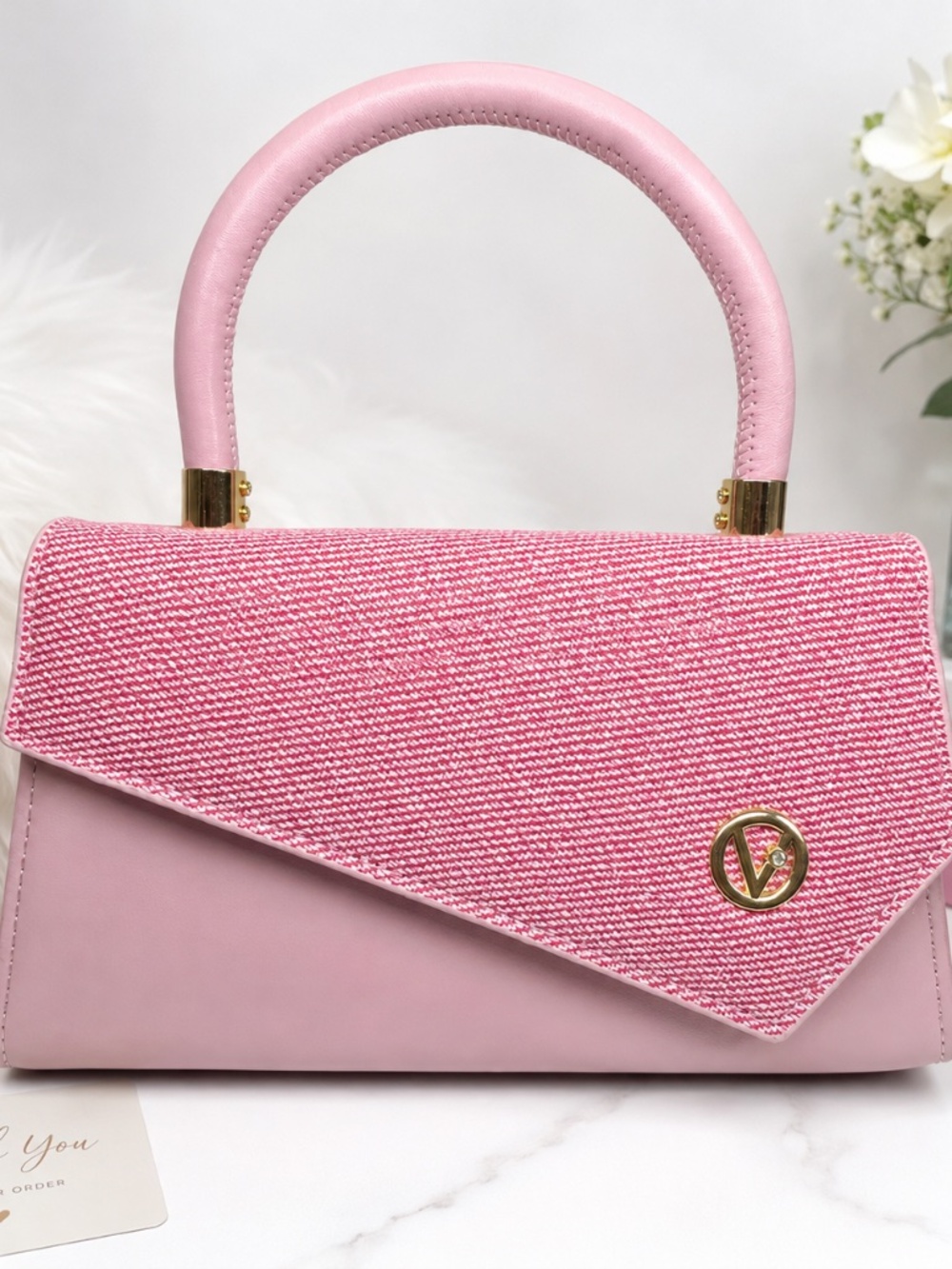 🎀 Pink Chic Top Handle Handbag